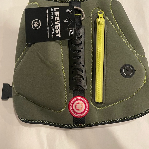 NWT Neoprene silver Paw Dog Life Jacket-Khaki size Small - Picture 2 of 7